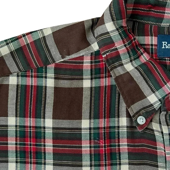 RALPH LAUREN Vtg 80's MCMEEL Brown Red Green Plaid Long Sleeve Button Down - Picture 12 of 12